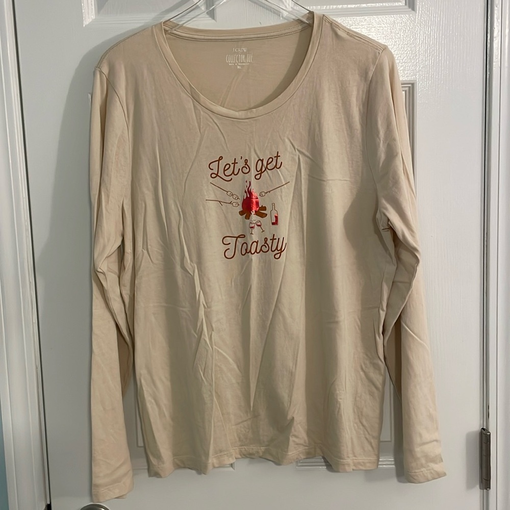 J. Crew Collector “Let’s Get Toasty” Long Sleeve Shirt Size XL